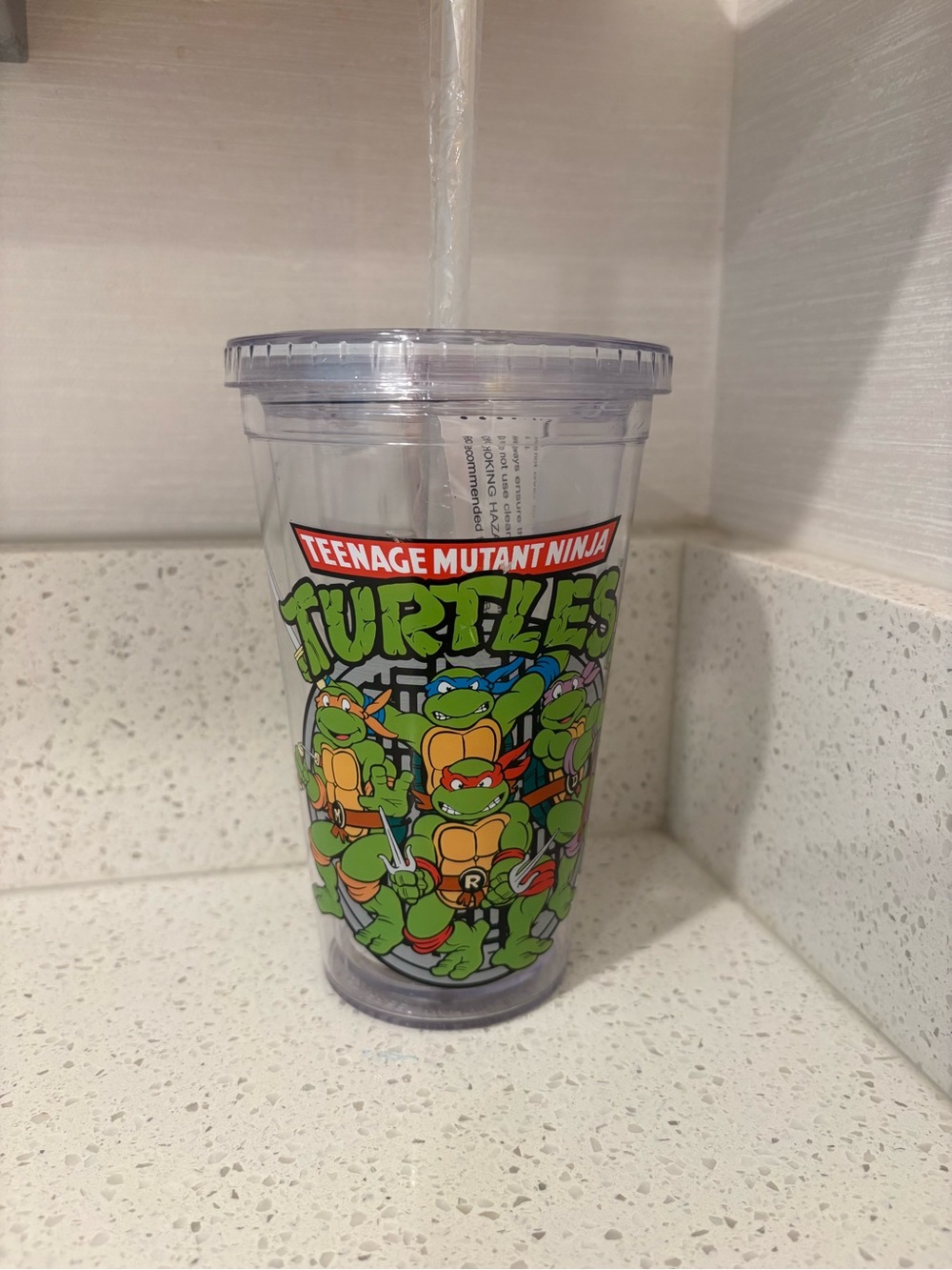 NEW TMNT Teenage Mutant Ninja Turtles Tumbler Cup w Lid & Straw 2012‎